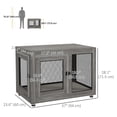 thumbnail image 3 of PawHut Table d'Appoint pour Cage pour Animaux avec Coussin Résistant à l'Eau, Gris à Double Porte, 3 of 10