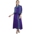 thumbnail image 1 of Bimba Indian Women Rayon Designer Purple A-Line Kurta Ethnic Kurti With Scarf - 16, 1 of 5