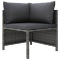 thumbnail image 3 of vidaXL 8 Piece Garden Lounge Set with Cushions Poly Rattan Grey, 3 of 5