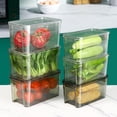 thumbnail image 3 of Dvkptbk Rangement Réfrigérateur Plastique Rangement de Pièce Organisation et Panier de Rangement Empilable Boîte de Tri pour Réfrigérateur Alimentaire avec Poignée Découpable Convient aux Cuisines Réfrigérantes Essentiels pour la Maison, 3 of 5