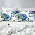 thumbnail image 3 of Spring Flower Bed Sheets Hummingbird Butterfly Full Fitted Sheet,Navy Blue Floral Bed Set Botanical and Animal Themed Bedding Kids Girls Bedroom Decorative,Lightweight 3 Piece, 3 of 4