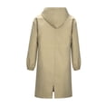 thumbnail image 4 of Women‘s Plus Size Solid Color Button Pocket Recreational Hooded Long Sleeve Windbreaker Coat Tops, 4 of 8