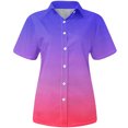 thumbnail image 4 of Button Down Shirts for Women Short Sleeve Collared Work Office Blouses Casual Relaxed Fit Summer Tunic Tops Plus Size, 4 of 5