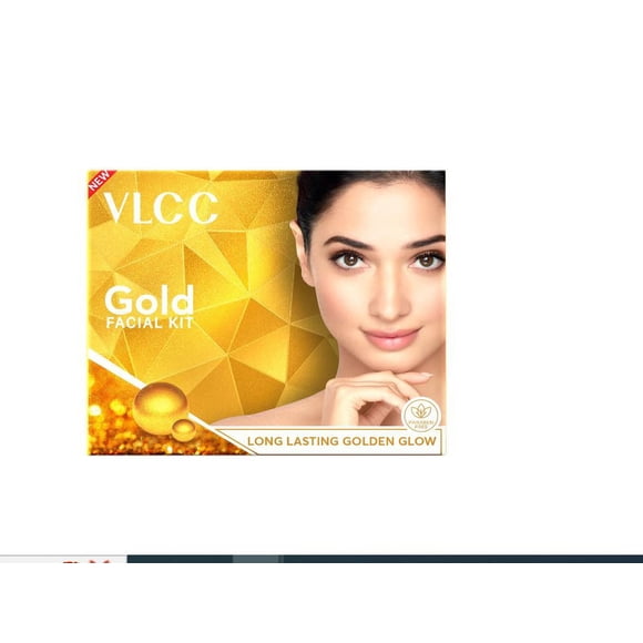 Pack of 2 VLCC Gold Facial Kit, Bright & Glowing Skin - 60g ( 60 Gm X 2 )