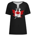 thumbnail image 3 of T-Shirt de la Fête du Canada pour Femmes à Manches Courtes, Col Rond, Feuille d'Érable de la Fête du Canada, T-Shirt Patriotique, T-Shirt Graphique pour Femmes, 3 of 3