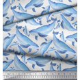 thumbnail image 3 of Soimoi Gray polyester Crepe Fabric Whale Ocean Print Fabric by Yard 42 Inch Wide, 3 of 3