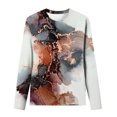 thumbnail image 5 of CEHVOM Femmes Dames Col Rond Hauts Amples T-Shirts Décontractés à Imprimé Blouse à Manches Longues Liquidation, 5 of 5