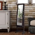 thumbnail image 4 of Giantex Jewelry Cabinet Armoire with Full-Length Mirror and LED Lights, Brown, 4 of 8