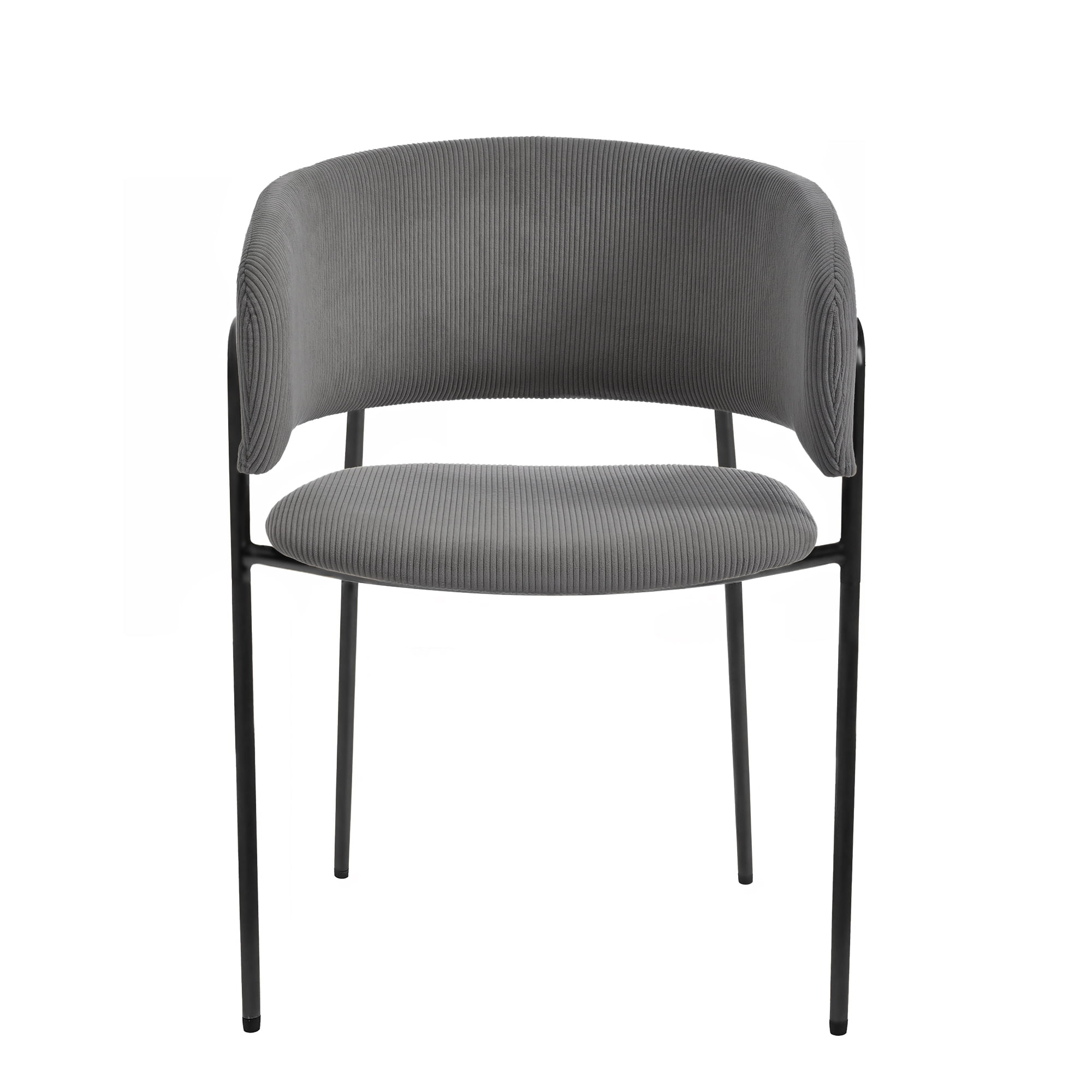Ensemble de 4 chaises d'appoint modernes Noble House HORIZON avec pieds inclinés et pieds réglables (gris)