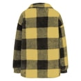 thumbnail image 4 of Timegard Womens Jacket Plus Size Plaid Stand Collar Button down Fleece Hooded Jacket Winter Fuzzy Warm Coat, 4 of 4