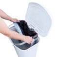 thumbnail image 4 of Glad 13 Gallon Trash Can | Plastic Kitchen Waste Bin with Odor Protection of Lid | Hands Free with Step On Foot Pedal and Garbage Bag Rings, 13 Gallon, Wh, 4 of 6