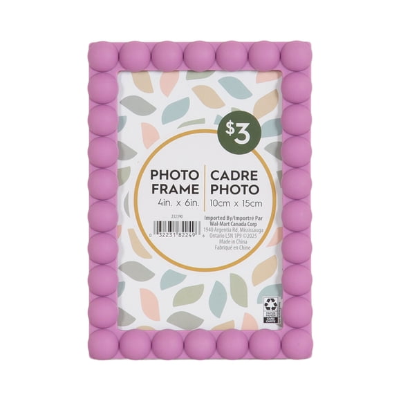 DesignOvation Beaded 4x6 Magneta Decorative Tabletop Picture Frame