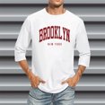 thumbnail image 2 of Mens T Shirts 3/4 Sleeve Comfortable Crewneck Graduated Color Fit White Fall Top size M, 2 of 4