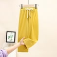 thumbnail image 2 of Dealovy Girls Pants Drawstring High Waisted Lounge Pants Wide Leg Casual Loose Fitted Trousers with Pockets, 2 of 6