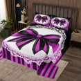 thumbnail image 2 of Erosebridal Purple Bow Tie Coverlet Set King, Abstract Geomrtry Bedding Set, Princess Style Decor, 2 of 5