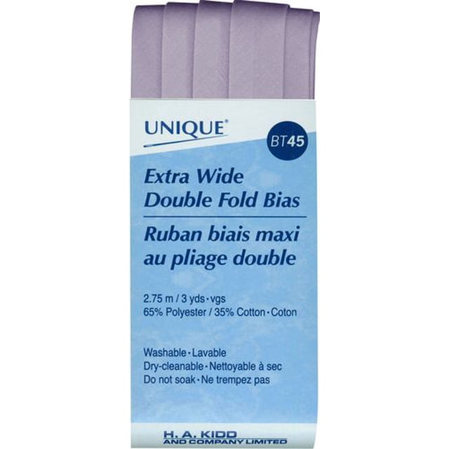 UNIQUE Extra-Wide Double-Fold Bias Tape, 15 mm (0.59 in) × 2.75 m (3.01 yd)