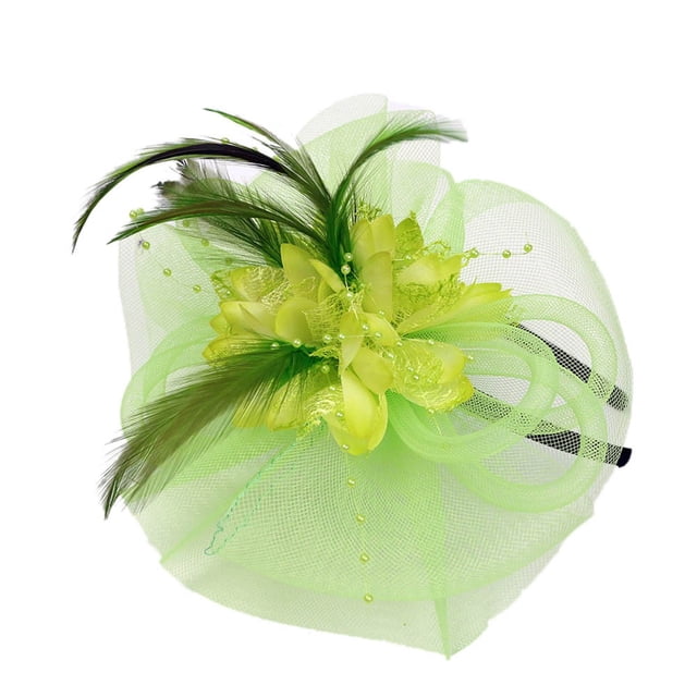 Kcodviy Women Wedding Mesh Hat Running Caps Fascinator Penny Ribbons and Men's Mesh Hats Feathers Party Muffins Trucker Hat Post Season Caps for Running