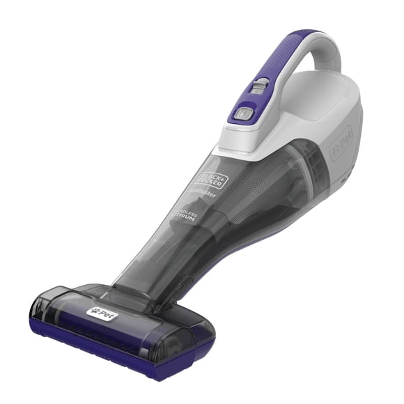 BLACK+DECKER Furbuster Cordless Pet Handheld Vacuum Cleaner with Motorized Pet Head & Anti-Tangle Brush, HLVB315JP07W