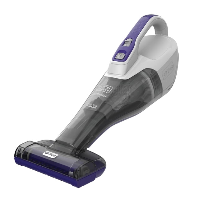 BLACK+DECKER Furbuster Cordless Pet Handheld Vacuum Cleaner with Motorized Pet Head & Anti-Tangle Brush, HLVB315JP07W