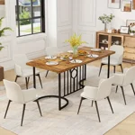 71 Inch Large Dining Table for 6-8 People Rectangular Wood Kitchen Table