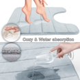 thumbnail image 3 of ORUYROP Memory Foam Toilet Bath Mat U-Shaped, Soft and Comfortable, Super Water Absorbent, Non-Slip, Thick, Machine Wash Bathroom Commode Contour Rug, 24 X 20 Inches (24 X 20 Inches, Silver), 3 of 7