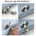 thumbnail image 5 of Pants Button,Jean Buttons Pins for Loose Jeans, 4 Sets,0.67 inch,Adjustable Button for Jeans, Reusable and Adjustable Metal Pants Button Tightener, No Sew And No Tools Instant,Replacement(Silver), 5 of 5