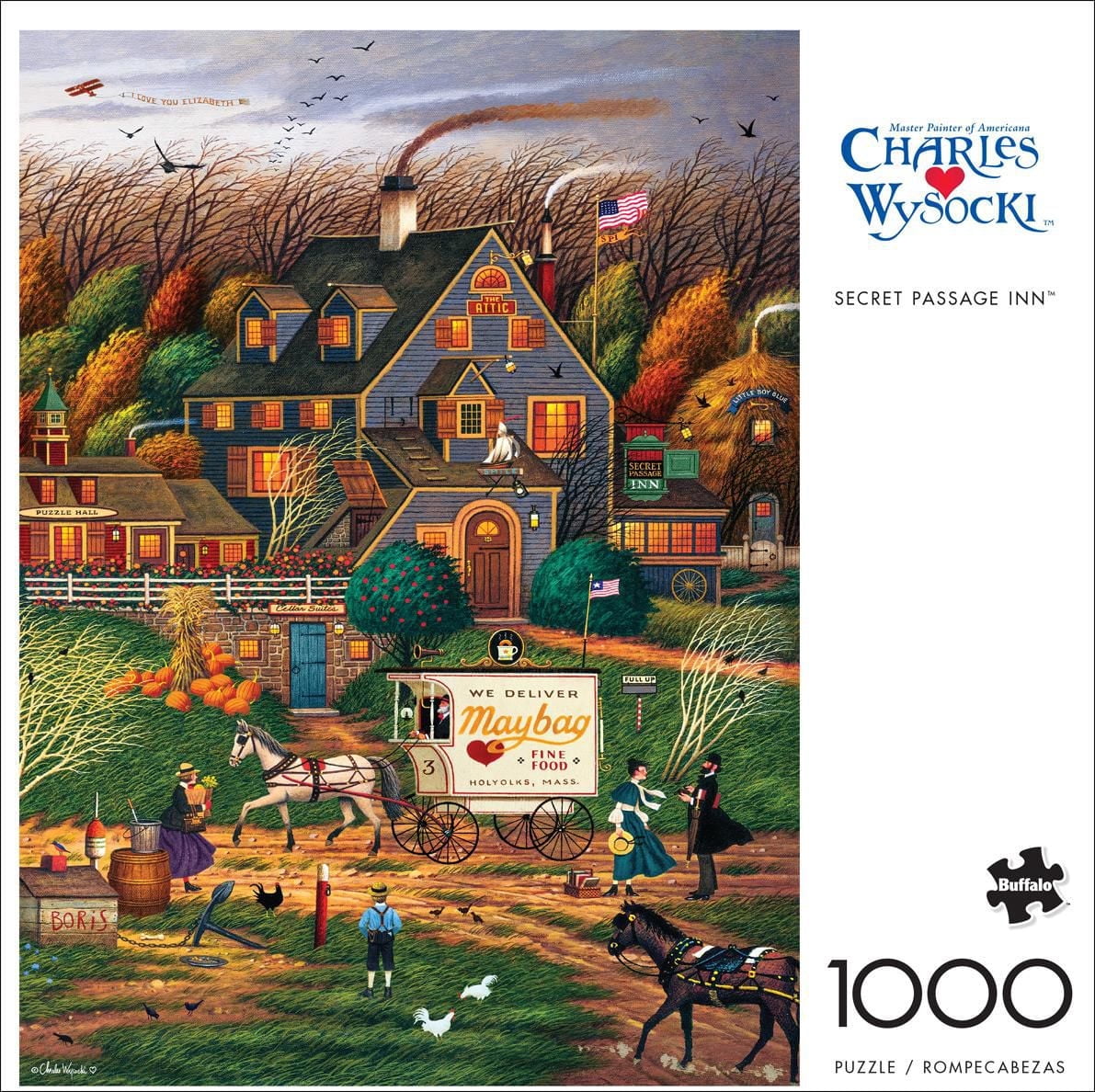 Buffalo Games - Charles Wysocki - Secret Passage Inn - 1000 Piece Jigsaw Puzzle