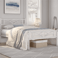 thumbnail image 1 of FullFurnique Metal Platform Bed Frame with Cloud Inspired Design Headboard, Twin, White, 1 of 7
