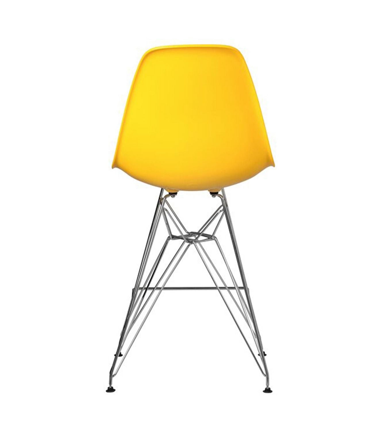 Heavenly Collection Yellow & Chrome Bar Stool