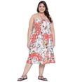 thumbnail image 2 of Oussum Robe Tube Courte pour Femmes Sans Manches, Robes d'Été, Blanc et Orange, 2 of 7