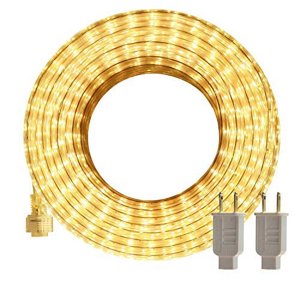LED Lumières de corde à l'extérieur SURNIE Blanc chaud 50ft Étanche Flexible, Kit lumières à bande, Cuttable, 110V 3000K Intérieur UL Éclairage décoratif certifié Emplacement Garden Stair