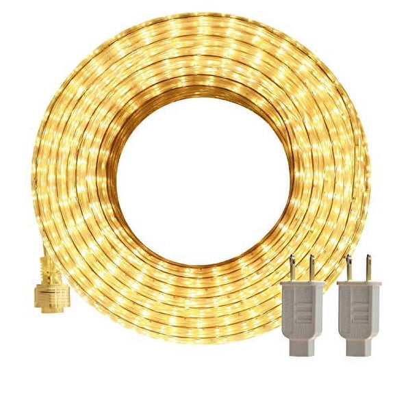 Guirlandes Lumineuses DEL Extérieures SURNIE Blanc Chaud 50 Pi Étanches Flexibles, Ensemble de Bandes Lumineuses Connectables, Découpables, 110 V 3000 K Intérieur Éclairage Décoratif Certifié UL pour Emplacement Jardin Escalier