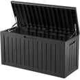 thumbnail image 1 of 80 Gallon Resin Deck Box, Lockable Patio Outdoor Storage Box for Furniture, Garden Tools and Tools Storage, Waterproof Outside Storage Box - Black, 1 of 7