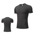 thumbnail image 3 of Justaucorps Blazer Extensible à Manches Courtes pour Homme, Haut Décontracté Mode, Couleur Unie, Séchage Rapide, pour Course, Mise en Forme, Gym, Entraînement, Plein Air, Vêtements d'Entraînement / IhhxPro, Noir 2TG, 3 of 9