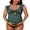 Blue, variant on Retro One Piece Swimsuit for Maternity Cut Out Pregnancy Swimwear Modest Bath Suit
