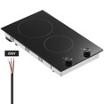 thumbnail image 1 of KFFKFF Electric Range, 12" Dual Burner Inset Electric Hob, 3000W Smooth Ceramic Surface, featuring a Glass Interface, Rotary Dial, 11 Temperature Settings, 220-240V, Direct Wiring Required, 1 of 9