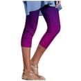 thumbnail image 1 of Birdeem Womens Summer Casual Elastic Waist Printed Cropped Pants, 1 of 1