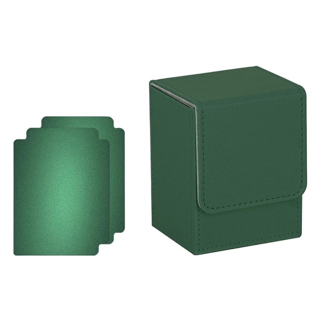 HILABEE Boîte de Rangement pour Cartes de Jeu en Cuir PU Léger Premium Contient 100 Vert