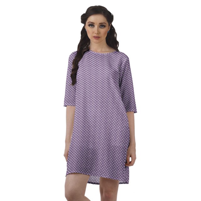 Moomaya Robe de Soirée Droite en Georgette Mousse à Encolure Dégagée pour Femmes Robe à Manches 3/4