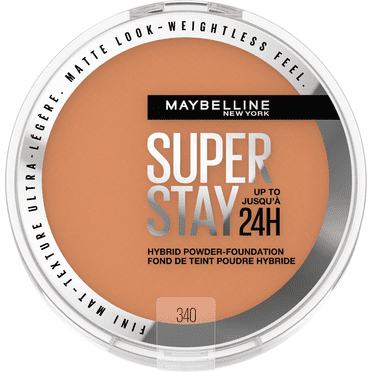 Maybelline New York Super Stay 24 Hour Hybrid Powder Foundation, Waterproof, Vegan, Mattifying, 340 ,6 g