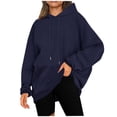 thumbnail image 1 of Plus Size Hoodies for Womens Drawstring Adjustable Pullover Blouses with Kangaroo Pocket Relaxed Fit Sweaters Comfort Casual Hooded Sweater Fall Winter Fleece Tops, 1 of 6