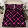 thumbnail image 2 of Erosebridal Geometric Abstract Bed Sheets Set Full Size, Hot Pink Bed Sheets Full, Bling Minimalst Decor 4pcs, 2 of 7