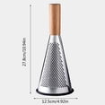thumbnail image 3 of Oleegame 2 Pcs Raclette Multifonction pour Maison Râpe à Fromage Manche en Bois Râpe à Légumes Cuisine Rabot Conique à Trois Côtés Argent, 3 of 8