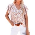 thumbnail image 1 of ORUYROP Blouses Décontractées Boho à Imprimé Floral Col en V Manches Longues Amples pour Femmes, 1 of 4