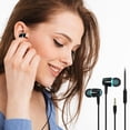 thumbnail image 1 of Electronics Earbuds Wired With Microphone Noise Isolating In-Ear Headphones Powerful Heavy High Definition Earphones Compatible 3.5mm, 1 of 5