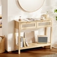 thumbnail image 1 of VEVOR Table Console en Rotin avec 2 Tiroirs de Rangement Porte Coulissante en Rotin Naturel, 1 of 9