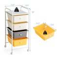 thumbnail image 2 of Costway 4-Drawer Cart Storage Bin Organizer Rolling w/Plastic Drawers Yellow, 2 of 10