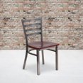 thumbnail image 4 of HERCULES Series Clear Coated Ladder Back Metal Restaurant Chair - Mahogany Wood Seat, 4 of 6