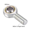 thumbnail image 3 of Uxcell Rod End Bearing Self-lubricated Joint Bearing Right Hand Male Thread Connector 20mm, 3 of 6