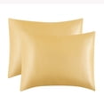 thumbnail image 4 of COM1950s Simulated Silk Pillowcase 2 Pack, 20x36 Inch Hair and Skin Care Pillow Cases with Envelope Closure, Soft Faux Silk Polyester Pillow Covers for Beauty Sleep, 4 of 9